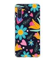 PrintiFy Xiaomi Mi 9 SE ile Uyumlu 1mm Slim Fit Retro Renkler 1 Baskılı Şeffaf  Kılıf