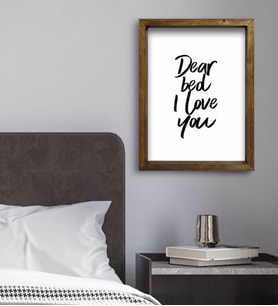 BK Gift Yatak Odası Konseptli Doğal Masif Ahşap Çerçeveli Tablo 45x65cm-97