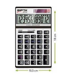 Gıpta Hesap Makinası Masa Üstü 12 Hane F3034