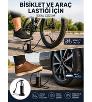 Ayakla Kullanılan Hava Pompası Araç ve Bisiklet İçin Uygun Yeni Nesil