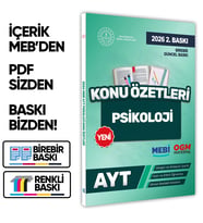 2026 YKS-AYT MEBİ-OGM Psikoloji Pratik Konu Özet Kitabı RENKLİ A4 Boyut Görsel Destekli BASKI ÜCRETİ