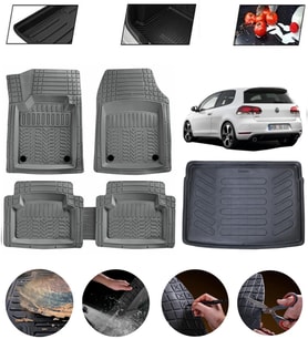 Volkswagen Golf 6 2008-2012 Uyumlu Paspas Araca Özel Bagaj Havuzu MBS Gri