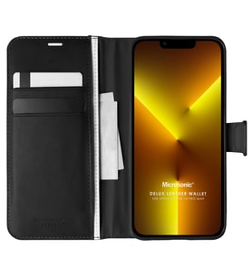 Microsonic Apple iPhone 13 Pro Max Kılıf Delux Leather Wallet Siyah