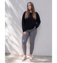LCW Curve Gri Büyük Beden Slim Mom Kadın Jean Pantolon