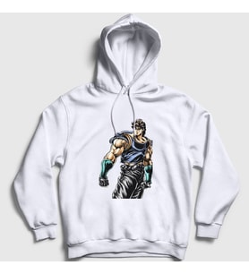 Presmono Unisex Beyaz Jonathan Joestar Anime Jojo Kapüşonlu Sweatshirt 321687tt