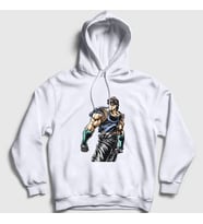 Presmono Unisex Beyaz Jonathan Joestar Anime Jojo Kapüşonlu Sweatshirt 321687tt