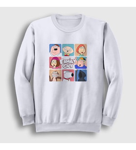 Presmono Unisex Beyaz Poster Family Guy Sweatshirt 300870tt