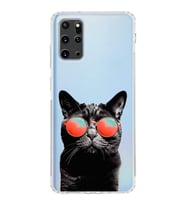PrintiFy Samsung Galaxy S20 Plus ile Uyumlu 1mm Slim Fit Kedi 3 050d Baskılı Şeffaf  Kılıf