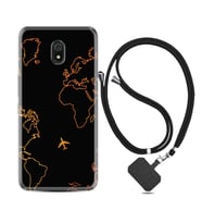 Xiaomi Redmi 8A 8 Pro 9C 9T 10C 11T Pro Kılıf Boyun Askılı Silikon Harita ve Uçak 1777