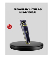 Mey İthalat® 5 Başlıklı Şarjlı Tıraş Makinesi – Saç, Sakal, Burun ve Vücut İçin Çok Fonksiyonlu Bakı