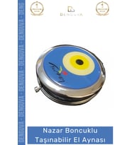 #ElAynası Hediyelik Lüks Geleneksel Çanta Boyu Taşınabilir Şık Kompakt Nazar Boncuklu El Aynası