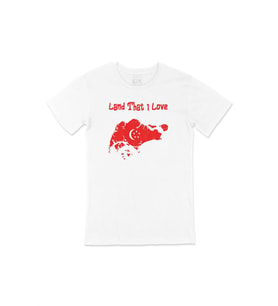 Land That I Love Singapur Beyaz Tişört