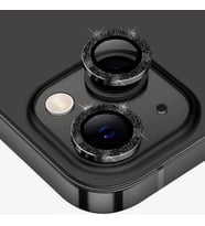 ALLY iPhone 14-14 Plus Diamond Taş İşlemeli Alüminyum Alaşımlı Kamera Lens Koruyucu (Siyah)