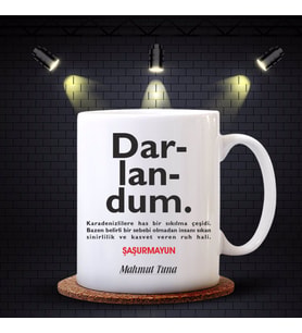 BK Gift Kişiye Özel Darlandum Tasarımlı Beyaz Kupa Bardak