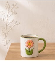 Porselen Çiçek Desen Kupa 335ml