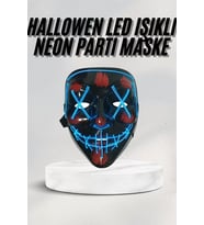 Led Işıklı Neon Maske Cadılar Bayramı Maskesi Korkunç Korku Maskesi