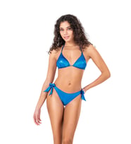 Endeep Kadın Metalik Mavi Üçgen Bikini Takımı