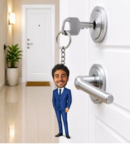 Kişiye Özel Karikatürlü Erkek Anahtarlık – Fotoğraftan Özel Tasarım Mini Karakter
