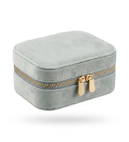 Takı Kutusu Düzenleyici Seyahat Çantası Kolye Yüzük Küpe Organizer Kadife Bebe Mavisi 12cmx8cm