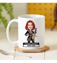 Kemençe Sanatçısı Müzisyen Kadın Karikatürlü Kupa Bardak