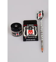 LİSANSLI BEŞİKTAŞ ARMA FİGÜRLÜ KURŞUN KALEM, SİLGİ VE KALEMTRAŞ SETİ
