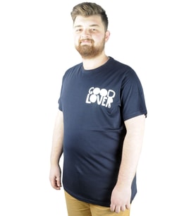 Mode XL Erkek T shirt Bis Yaka Good Lover 22114 Lacivert
