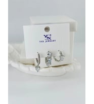 Zirkon Taşlı Üçlü Kombin Küpe - Kp00384
