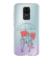 Xiaomi Redmi Note 9 Uyumlu Kapak Aşk Tasarımlı Şeffaf Silikon Kılıf
