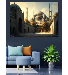 Sultanahmet Camii Ve İstanbul Meydanı Dekoratif Kanvas - Mdf Ahşap Tablo