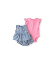 Carters Kız Bebek Body Şort Set 1U529310 Mavi
