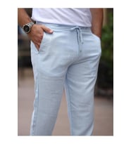 Keten Jogger Pantolon (Açık Mavi)