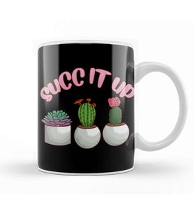 Cute & Funny Succ It Up Succulent Pun Kupa Bardak Porselen