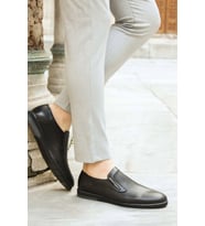 FAST STEP Hakiki Deri Erkek Casual Ayakkabı 711MA370-2291 (Siyah)