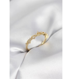 Zirkon Taşlı Pirinç Gold Renk Kadın Yüzük 5886