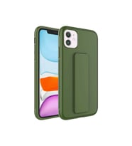 Apple iPhone 12 Uyumlu Kılıf Zore Qstand Kapak (Koyu Yeşil)