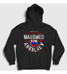 Presmono Unisex Siyah Dagestan Ufc Mma Magomed Ankalaev Kapüşonlu Sweatshirt 520721tt