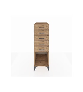 Kronos Dolap 5 Çekmeceli 44x59x134 Çam-Çam