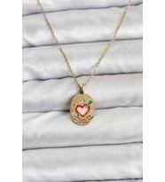 316L Çelik Zincir Gold Renk Kalp Figürlü Kadın Kolye 5886 - HPSBYI2925-6683