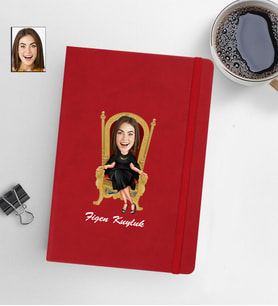 Kişiye Öze Kadın Model 13x21 Kırmızı Defter-17