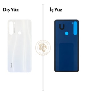 Xiaomi Redmi Note 8 Ay Işığı Beyazı Arka Pil Kapağı Batarya Kapağı Lazer Kesim Back Cover