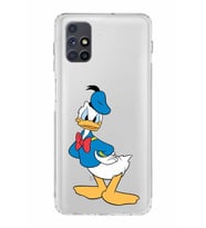 Samsung Galaxy M51  Kamera Korumalı Kapak Donald Duck Tasarımlı  Şeffaf  Kılıf