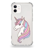 Apple iPhone 12 Mini Uyumlu Köşe Korumalı Antişok  Kapak Unicorn Tasarımlı Şeffaf Silikon Kılıf