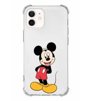 Apple iPhone 12 Uyumlu Köşe Korumalı Antişok  Kapak Mickey Mouse Tasarımlı Şeffaf  Kılıf