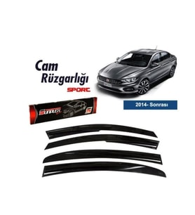 Fiat Egea Mugen Cam Rüzgarlığı 2015+ 4'lü Sunplex (Siyah)