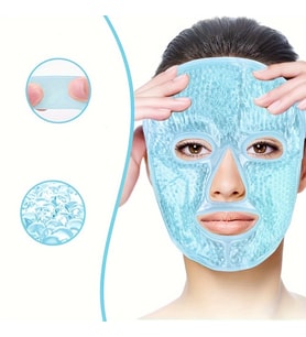 Terapi Jel Yüz Maskesi Soğuk Ve Sıcak Boncuklu Ayarlanabilir Maske (mavi)