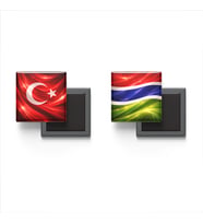 Buzdolap Magnetleri - Gambiya Bayrağı ve Türk Bayrağı - 2'li Set Magneti