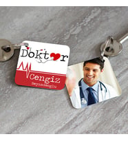 Kişiye Özel Doktorlara Özel İsim ve Fotoğraflı Anahtarlık