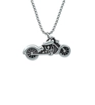 Chopper Motor Örme Zincir Kolye - Gümüş Kaplama - Erkek Kadın Kolye - No:1401
