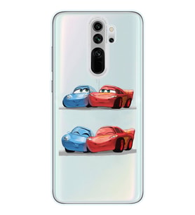 Redmi Note 8 Pro Uyumlu Mcqueen ve Sally Tasarımlı Şeffaf Telefon Kılıfı