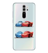 Redmi Note 8 Pro Uyumlu Mcqueen ve Sally Tasarımlı Şeffaf Telefon Kılıfı